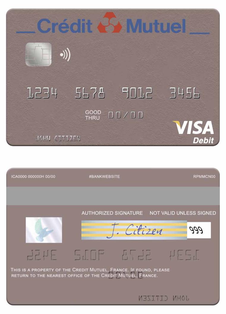 France Credit Mutuel visa debit card
